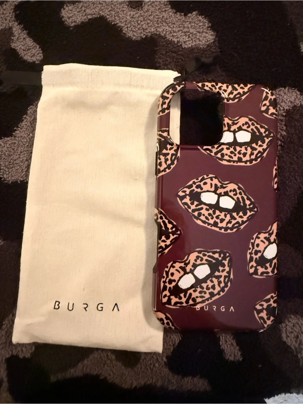 BURGA Lips Leopard Print Phone Case